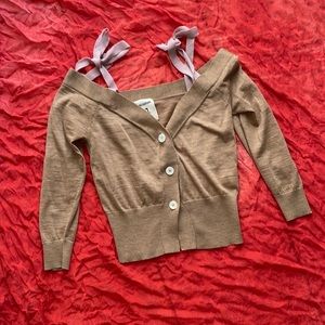 Semicouture 01 woman wool cropped top open shoulder wool